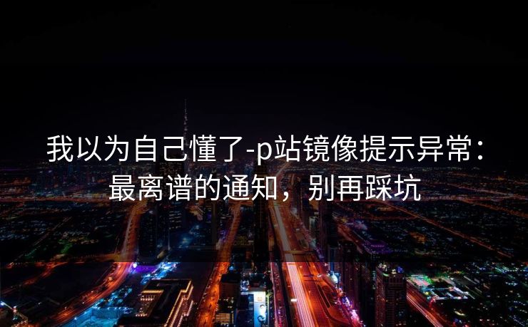我以为自己懂了-p站镜像提示异常：最离谱的通知，别再踩坑